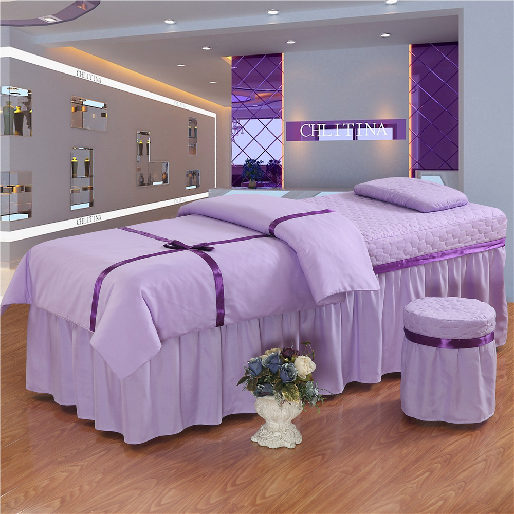 Beauty salon bốn mảnh vẻ đẹp trải giường bốn bộ phong cách Châu Âu đơn giản Hàn Quốc giường massage beauty salon đặc biệt trải giường