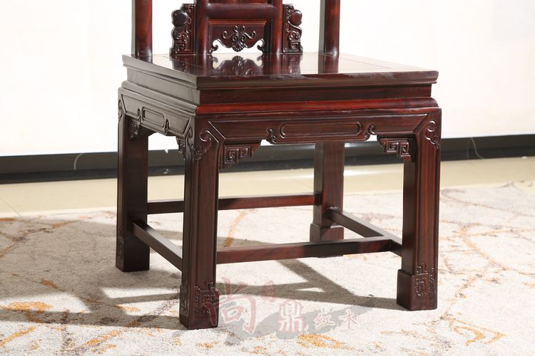 Bàn ăn gỗ hồng mộc Indonesia mới phong cách Trung Quốc gỗ gụ đồ nội thất lá rộng gỗ hồng sắc hình chữ nhật 7 cái đặt ghế Dongfei gỗ hồng sắc - Bộ đồ nội thất giường ngủ
