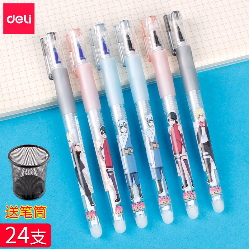 Able Erasable Pen Crystal Blue 0 5mm 5mm Black Needle Tube Fire ninja Thermal can wipe the pen Elementary pupil Zhengpose
