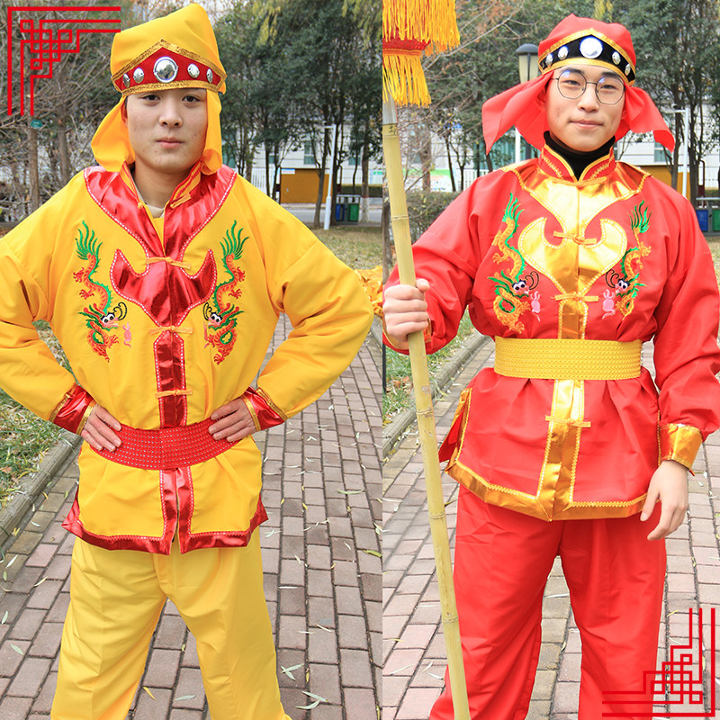 Dance Dragon Costume with Sedan Costume Weifeng Gong Drum Performance Clothes Beat Drum Suit Waist Drum Male And Female's Seedlings Song Team to Perform Costume