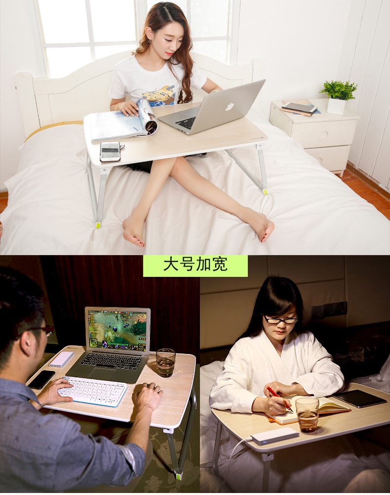 Cá voi đua trên giường với bàn máy tính nữ ký túc xá đại học lười biếng viết bảng viết bàn nhỏ - Bàn ban vi tinh