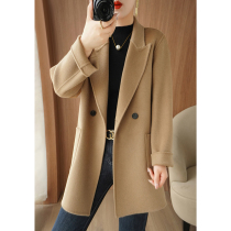 23 autumn and winter new double face cashmere big coat woman small sub 100% wool with great coat easy and short coat tooling