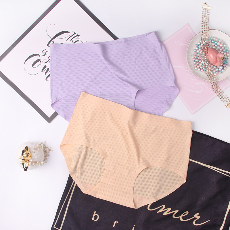 Summer one slice of female feeling 200 kg fat mm large number of ice wire indentation breathless underpants to fat triangles