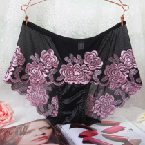 女士内裤性感蕾丝宫延刺绣中腰夏季无痕女内裤