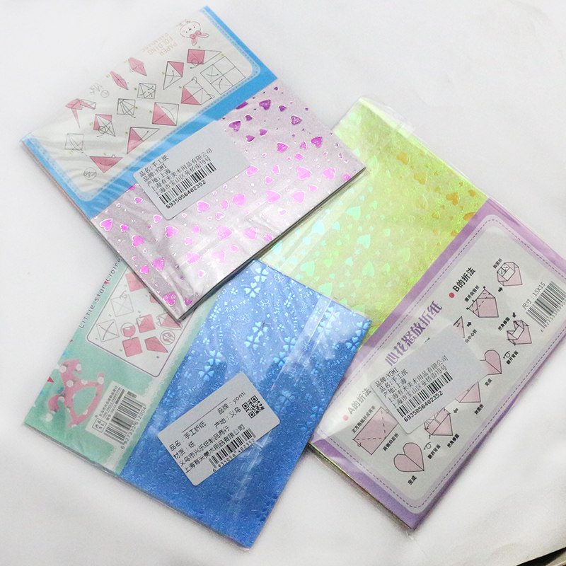 Pearl Rainbow Flash Rainbow Handmade Paper DIY Creations Handmade Origami 15 * 15cm 5 colors 50 sheets
