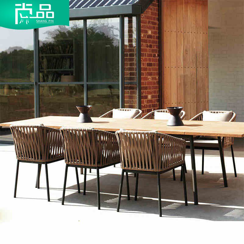 Outdoor tables and chairs courtyard open-air leisure rattan chair garden rattan table and chairs balcony outdoor furniture villa rattan dining table