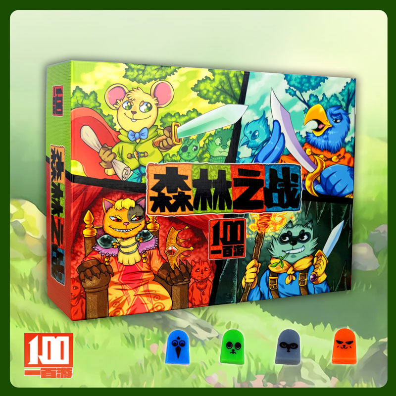 Casual party strategy game card forest battle board game with river expansion animal forest power struggle