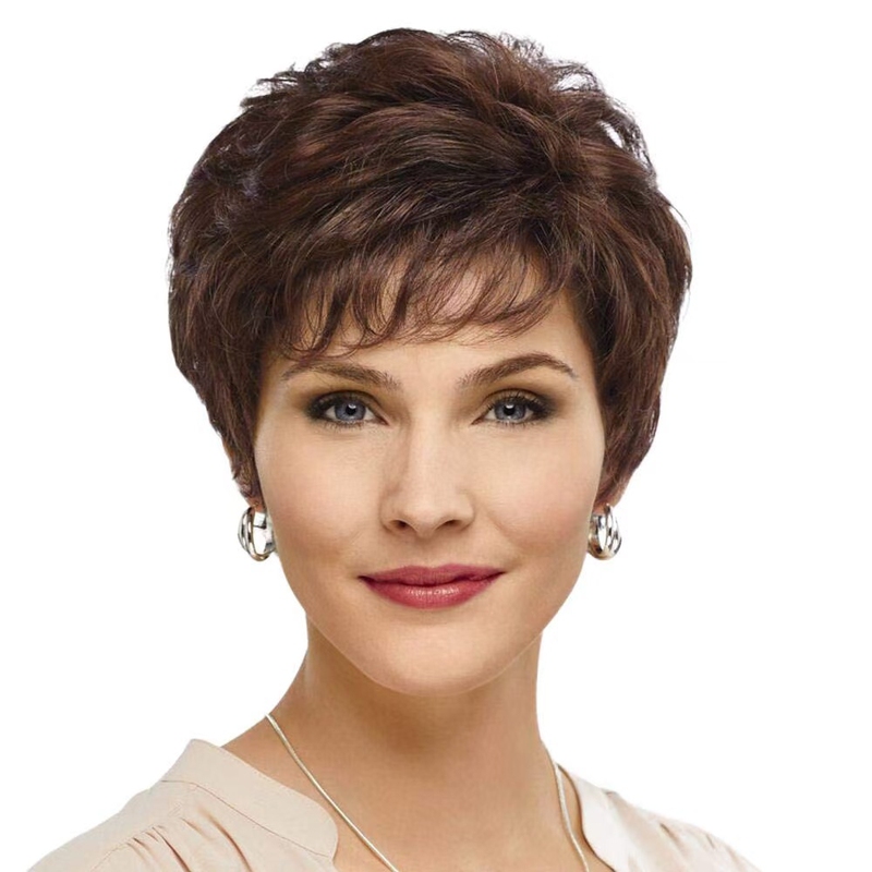 European and American Wigs, Popular Women's Fashionable Natural Short Curly Hair, Long Curly Hair, Bleached and Dyed Wigs, Synthetic Fiber Headgear for Women