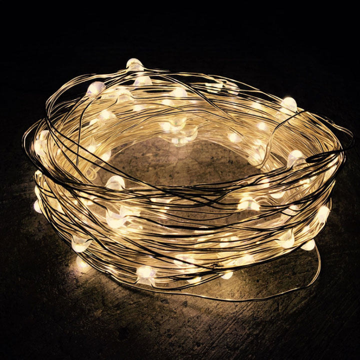 LED rice grain lamp string waterproof copper filament battery bouquet lightsGift lightsChristmas full of star decoration