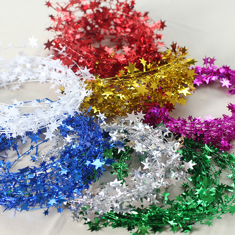 7 5 m Stars Pull Bar Colored Strips of Hanging Strings Christmas Decorations Iron Art Honeysuckle Pendants DIY