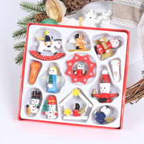 DIY gift box Christmas wooden accessories Christmas tree garland old snowman childrens toys Christmas decoration