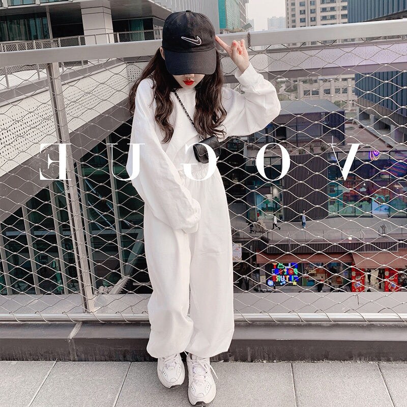 Girl Spring Clothing Suit 2022 New Korean version Children's online Red Ocean CUHK Scout clothes dance Two sets