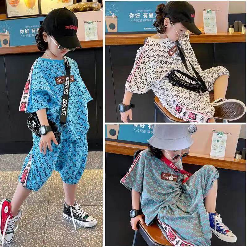Boys suits summer 2022 new clothes children's suits girls Western style summer clothes children handsome Korean version tide thin section