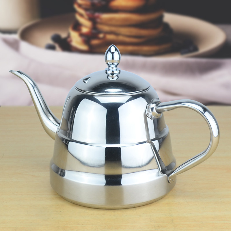 Thickened stainless steel teapot with filter screen hotel dining room mini large size bubble teapot induction cooker