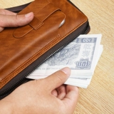 Мужской ретро длинный вместительный и большой бумажник, маленькая сумка клатч, кошелек с молнией, цепочка, новая коллекция