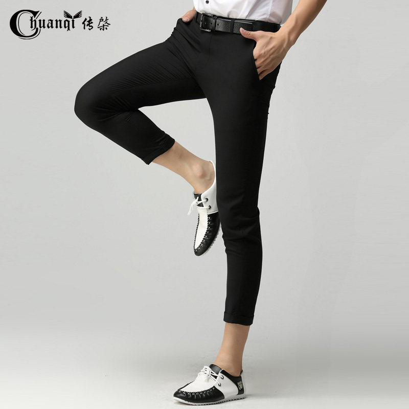 Biography 90% PANTS MEN'S PANTS ELASTIC KOREAN VERSION Body Business Black Hair Stylist Western Dress Pants Men Free Ironing Casual Pants
