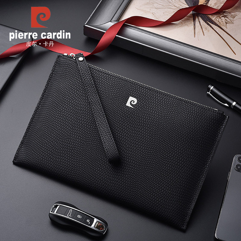 Pilkaden Men Envelope Bag Genuine Leather Soft Handbag Male Head Layer Bull Leather Hand Grip Bag Hand Grab Bag Tide Clip Bag