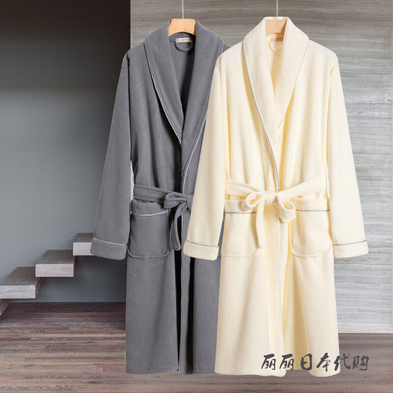Japanese Julipe Bathrobe men winter hotels bathrobe couple ladies' dressing robes suction speed spring and autumn