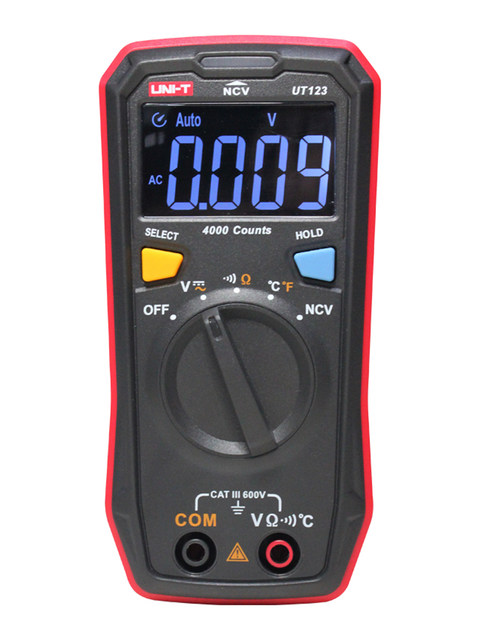 Uliide Ut123 Pocket-Sized Digital Multimeter for Home Use with Full Range Protection Electrician's Meter/Temperature Tester
