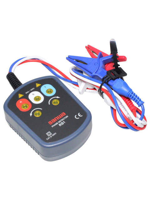 Sanwa Ks1 Contact Phase Sequence Meter Phase Loss Reverse Phase Three-Phase Ac Detector Live Wire Identification Measurement
