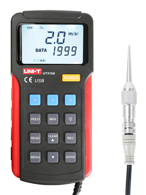Uliide Ut311/Ut312/Ut315A High-Precision Intelligent Digital Display Vibration Meter Acceleration/Velocity/Displacement