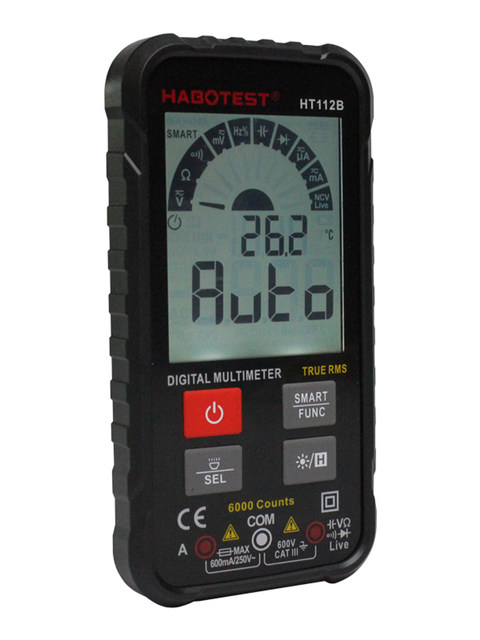 Habotest Ht112B Pocket Card-Type True Rms Auto-Range Plug-And-Play Electrician Multimeter