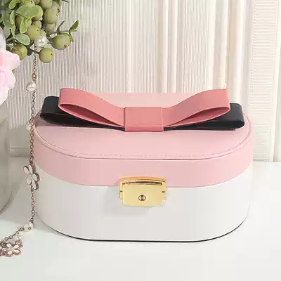 Jewelry box Princess European-style Korean jewelry box storage box Jewelry ear needle box Children's cute flannel earrings watch