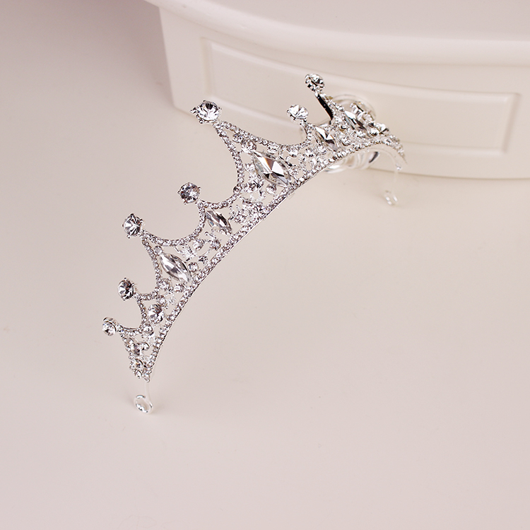 Catwalk vương miện phụ kiện tóc cô gái mũ công chúa kim loại rhinestone vương miện headband sinh nhật chương trình mũ vương miện kẹp tóc nữ