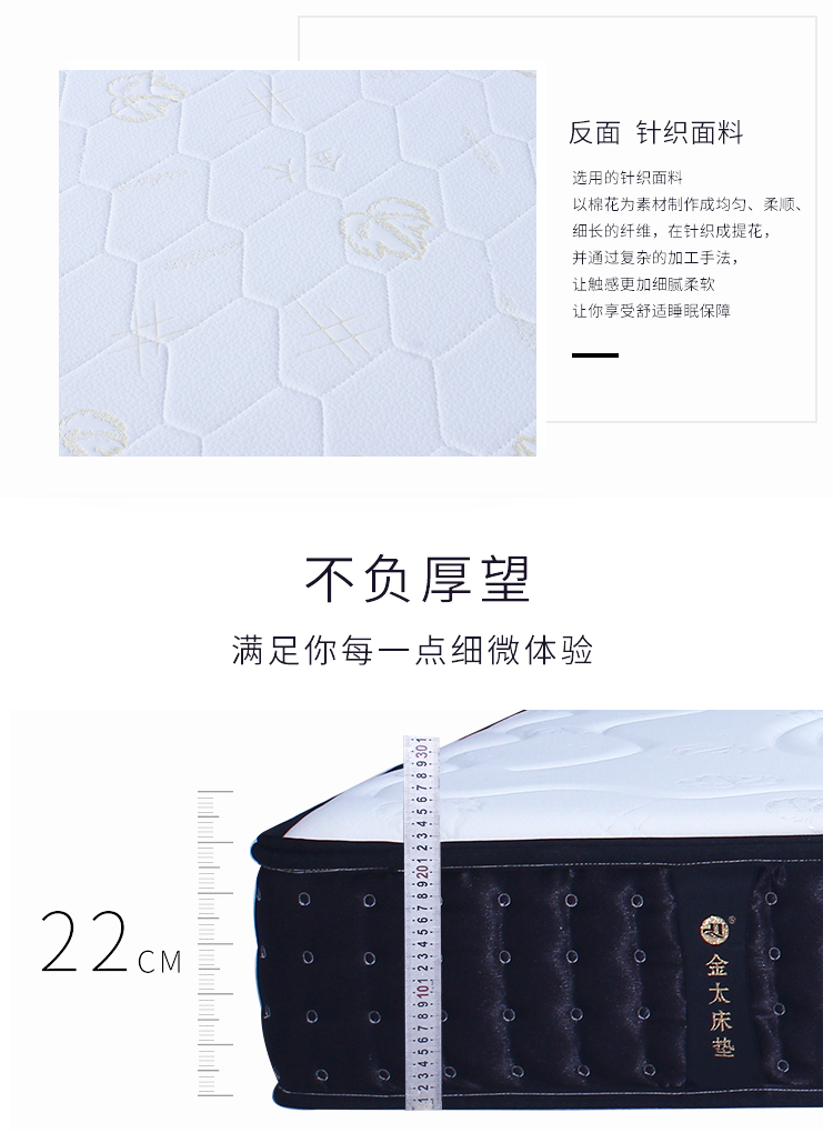 Nệm Jintai 1,5m 1,8m Giường mềm và mềm kép sử dụng xơ dừa lò xo cao su Simmons 3D nệm dày 22cm - Nệm nệm mút