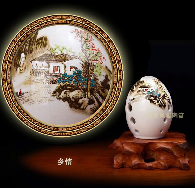 Gửi túi + hộp + thông tin! ! Đồ gốm sứ tráng men tám lỗ màu trắng quà tặng nhạc cụ lê 埙 (rửa miễn phí) - Nhạc cụ dân tộc tiêu trúc