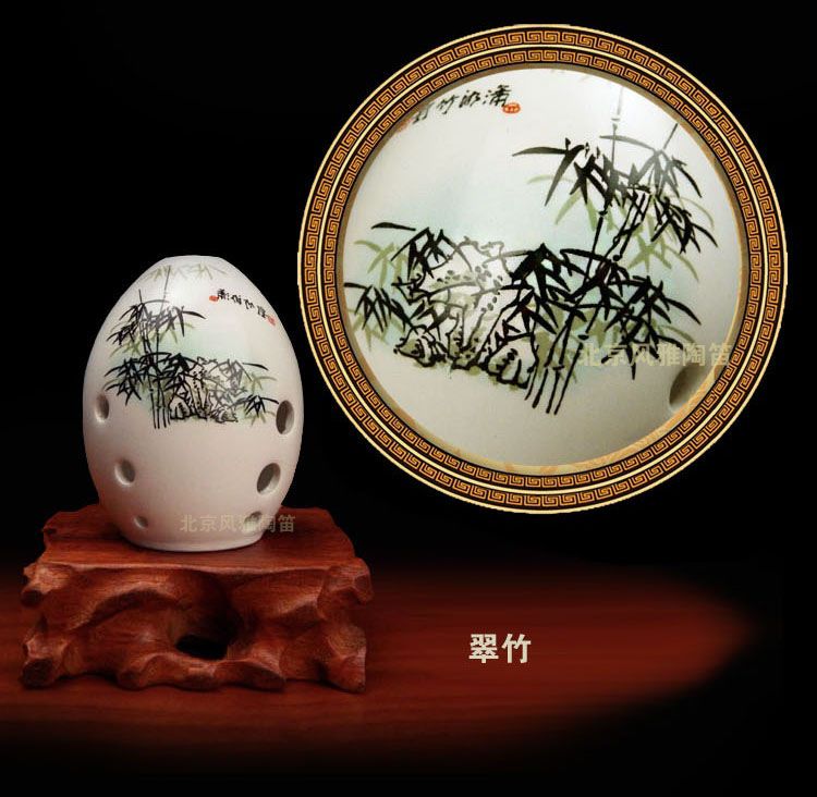 Gửi túi + hộp + thông tin! ! Đồ gốm sứ tráng men tám lỗ màu trắng quà tặng nhạc cụ lê 埙 (rửa miễn phí) - Nhạc cụ dân tộc tiêu trúc