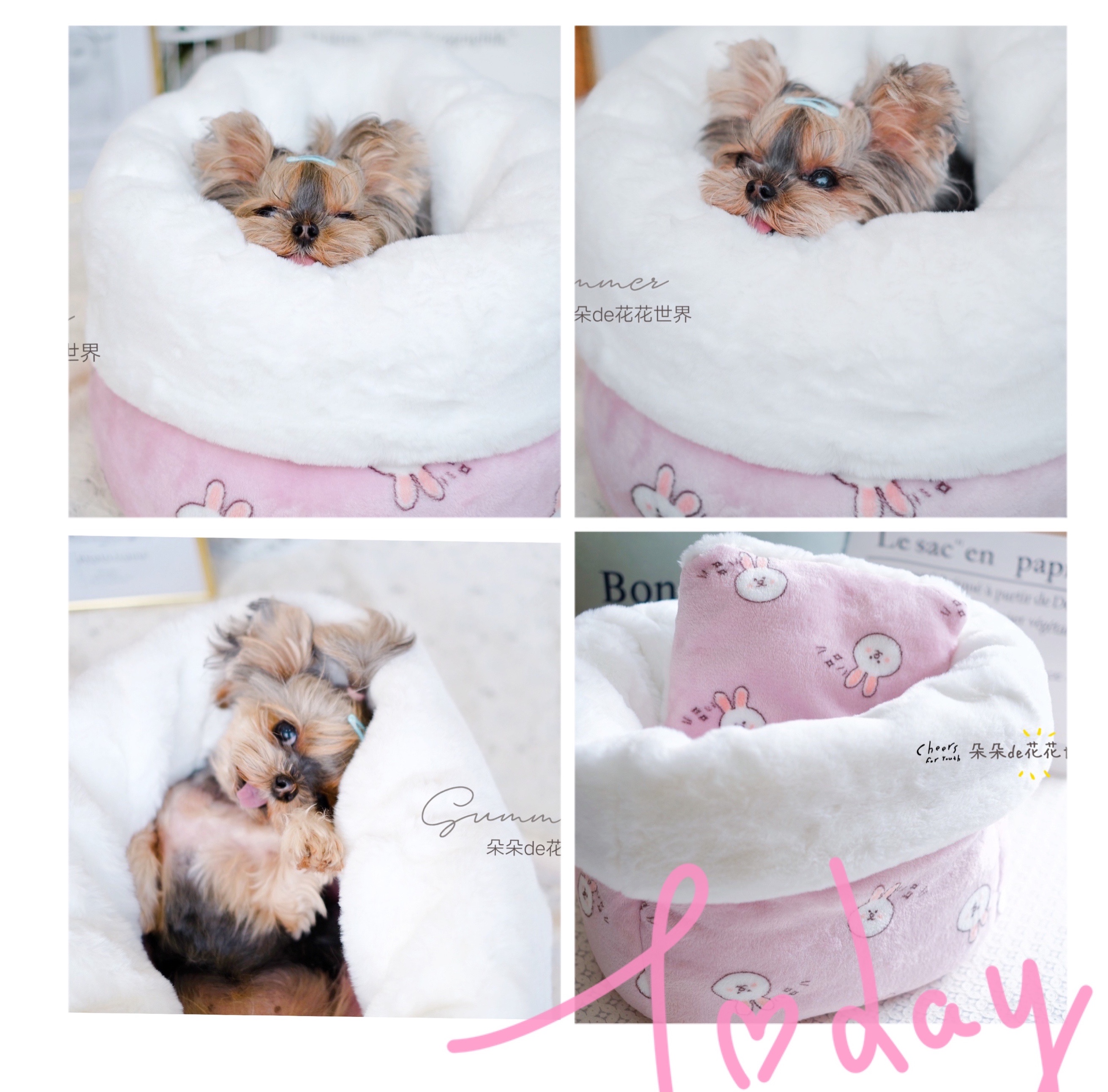 Pet cat litter dog litter teacup Teddy Yorkshire high-quality Rex rabbit velvet super soft warm sleeping bag nest cushion multi-purpose