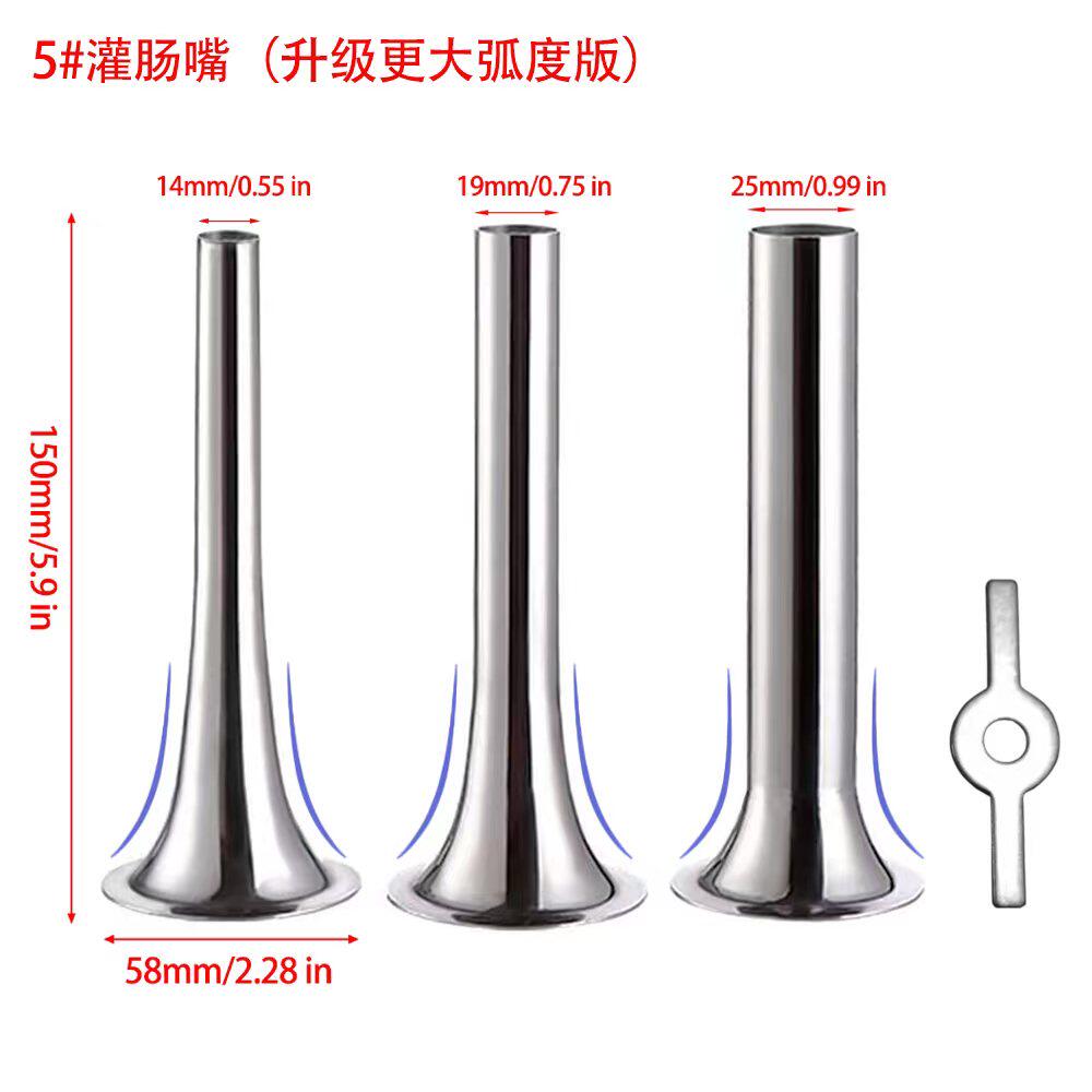 Household commercial meat grinder enema accessories mouth sausage funnel stainless steel blade hole plate filling sausage tube tool