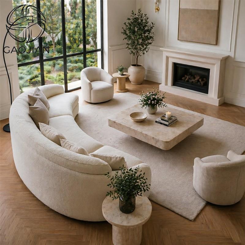 Modern Hall Minimalist Curved Sofa Beauty Salon Club Sofa Villa Large Flat-Floor Model Room Living Room Sofa