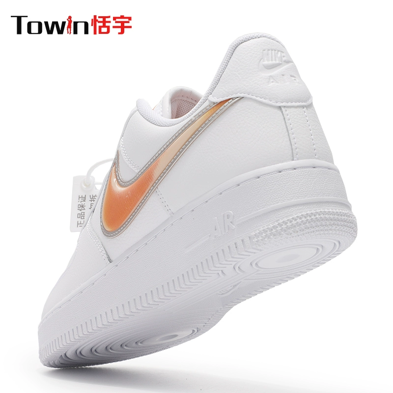 Nike Air Force1 Air Force One Af1 Nam và Nữ White Orange Laser Jelly Board Giày 315115 AO2441 - Dép / giày thường