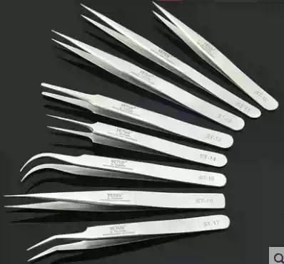Stainless steel tweezers high elastic tweezers high precision tweezers pointed tweezers elbow tweezers Special pointed tweezers
