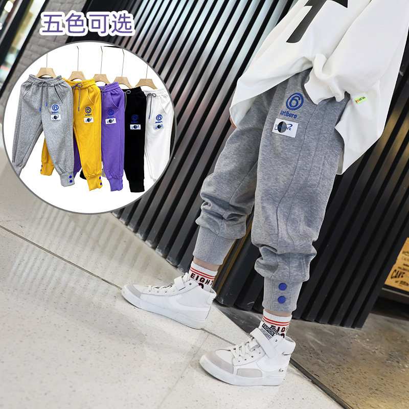 Boy sports pants 2021 Spring loaded with new children thin pants Pants Spring Autumn spring clothing Pants Tide Children Summer Scouts