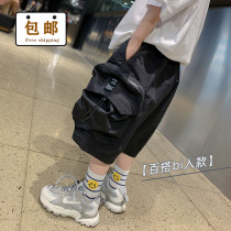  Boys shorts summer overalls Childrens tide brand pants tide childrens summer 2021 thin summer clothes fan rice childrens clothing tide