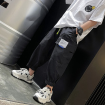 Fan rice grain boy quick dry pants children summer thin ankle-length pants in the big children 2021 new childrens clothing mosquito pants