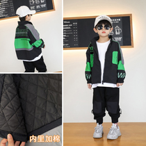 Boys plus cotton coat childrens autumn mens thickened autumn and winter models