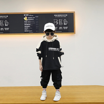 Childrens hooded sweater autumn clothing plus velvet boys clothing 2020 Autumn new boy middle and Big Boy thick Foreign style coat