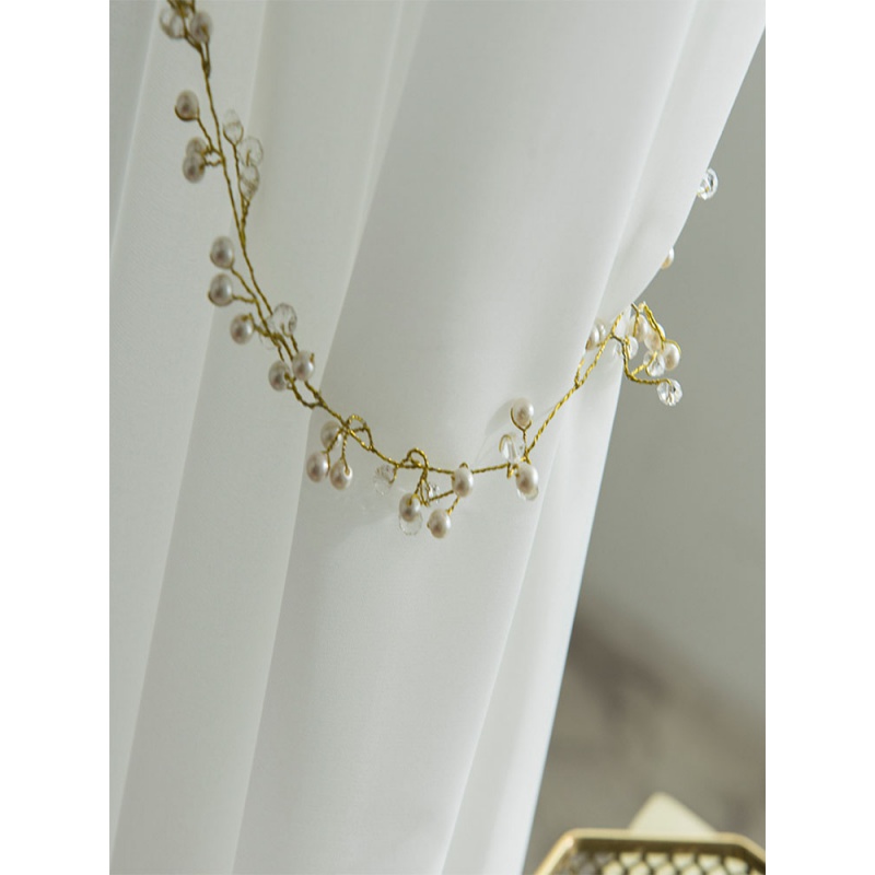 2020 popular thickened chiffon gauze curtain light and opaque white gauze curtain balcony gauze living room semi-shading window gauze curtain