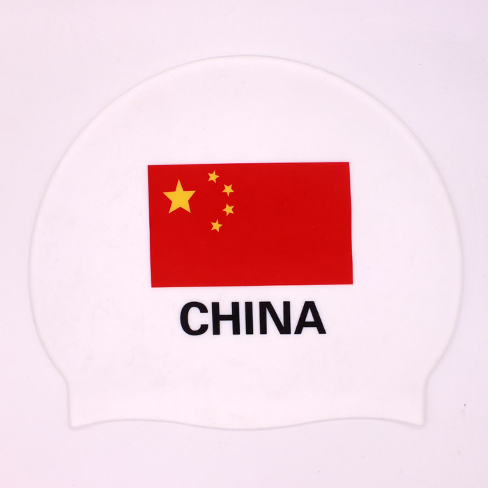 Mũ cao cấp không co giãn cờ Trung Quốc không thấm nước mũ chống trượt nắp phẳng silicone mũ bơi trẻ em dành cho người lớn unisex mũ bơi thi đấu	