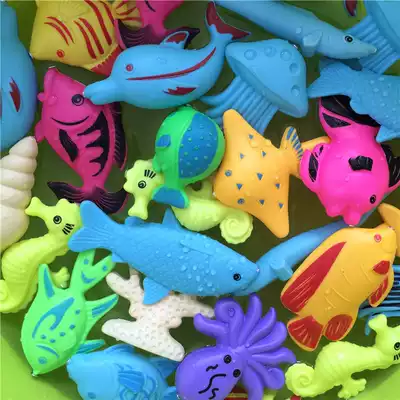 Children's fishing toy package magnetic fishing double-sided bulk water play magnetic baby fishing rod pool set magnetic