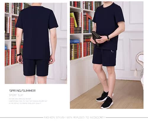 Bộ đồ trung niên mùa hè ngắn tay trung niên quần short thể thao hai mảnh mỏng thể thao trung niên phù hợp với nam mùa hè - Thể thao sau bộ đồ adidas nữ