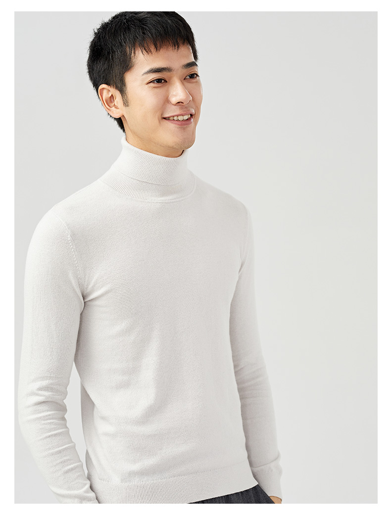MAXWIN Mawei áo len cổ cao mùa đông nam màu rắn cotton trùm đầu áo len cashmere áo len thoải mái giản dị áo len cổ lọ nam