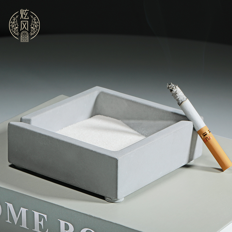 Nordic ins modern ashtray creative personality trend fashion home living room simple large cement ashtray