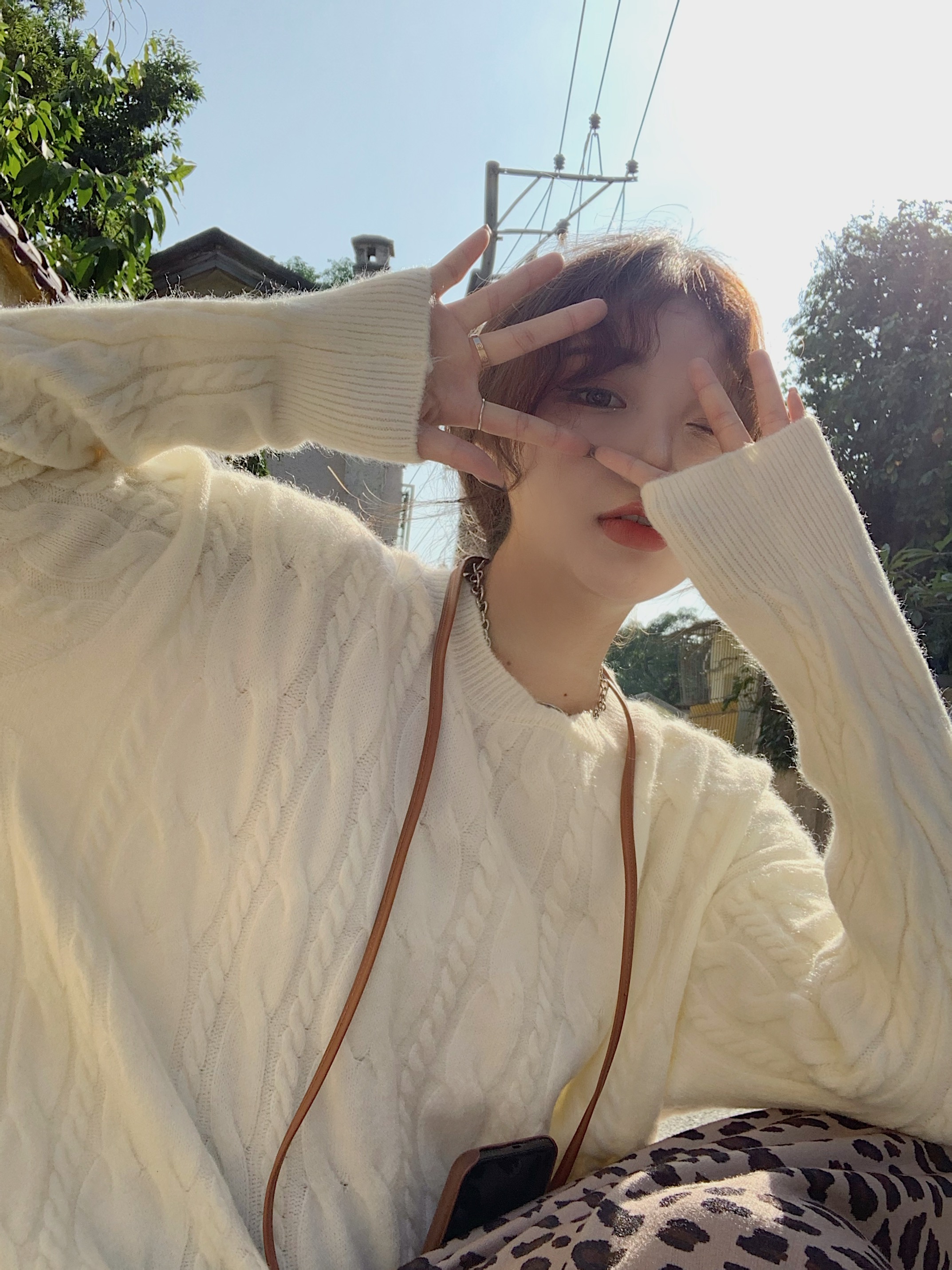 Real shot real price Korean new style twist jacket loose and gentle style Pullover foreign style crew neck sweater