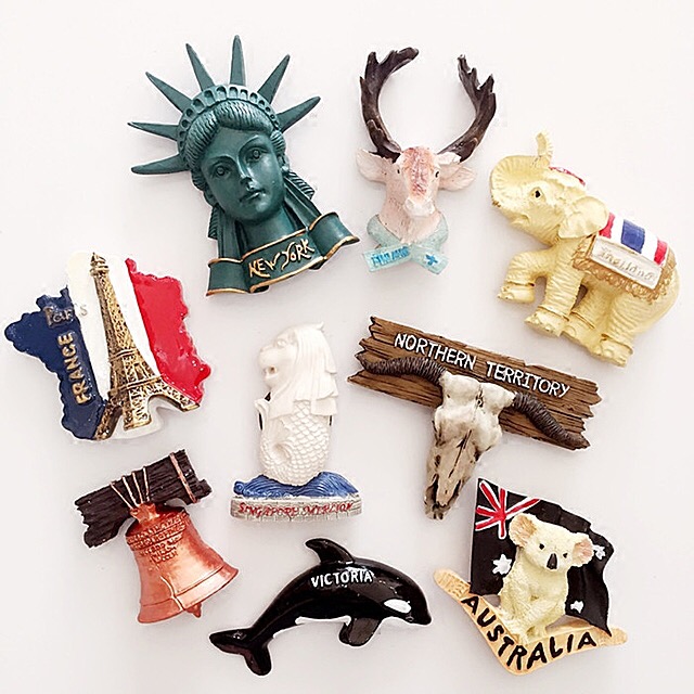 2 World Tourism American elk landscape Egypt refrigerator sticker magnetic button export souvenirs magnetically posted