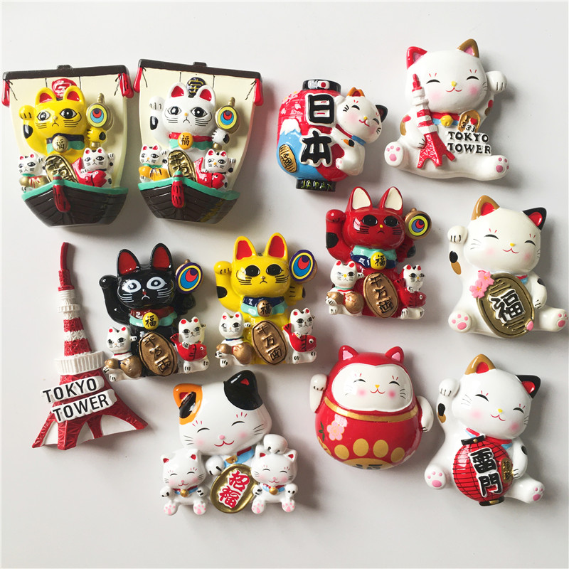 Japan Special Tourism Commemorative Fridge Sticker Magnet 3d Solid Creative Fridge Sticker Japanese GIFT CAT GIFT